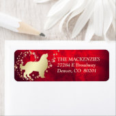 Red Gold Star Swirl Bernese Mountain Dog Etiket (Insitu)