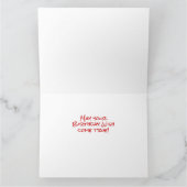 Red Gold Stars Jouw naam Happy Birthday Kaart (Binnen)