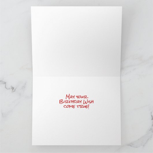 Red Gold Stars Jouw naam Happy Birthday Kaart (Binnen)