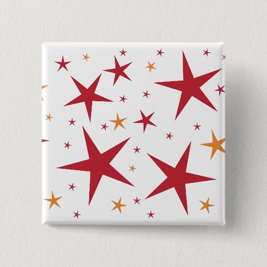 Red Gold Stars Patroon Vierkante Button 5,1 Cm (Voorkant)