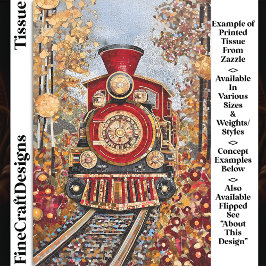 Red Gold Stoomtrein, Mozaïek Tegels DH2L Decoupage Tissuepapier