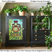 Red Gold Stoomtrein, Mozaïek Tegels DH2LF Decoupag Tissuepapier