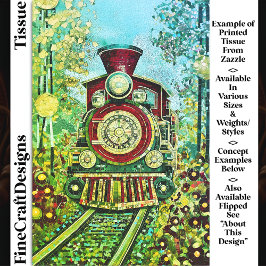 Red Gold Stoomtrein, Mozaïek Tegels DH2LF Decoupag Tissuepapier