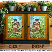 Red Gold Stoomtrein, Mozaïek Tegels DH2LF Decoupag Tissuepapier