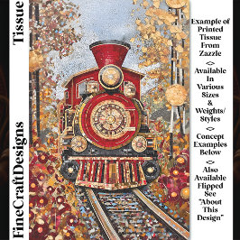 Red Gold Stoomtrein, Mozaïek Tegels DH2R Decoupage Tissuepapier