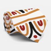 Red Gold Stripe Pattern African Vision Stropdas (Opgerold)