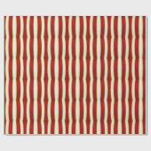 Red Gold Stripe Pattern – Modern Christmas Cadeaupapier (Vlak)