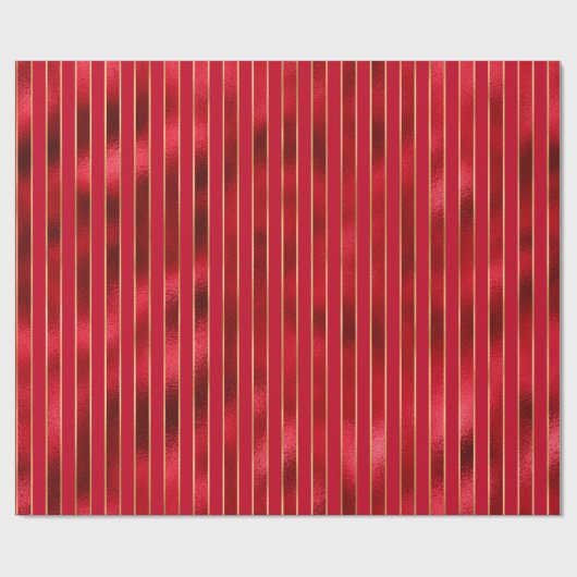 Red/Gold Striped Cadeaupapier (Vlak)