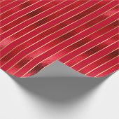 Red/Gold Striped Cadeaupapier (Hoek)