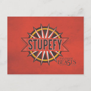 Red & Gold Stupefy Spell Graphic Briefkaart