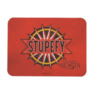 Red & Gold Stupefy Spell Graphic Magneet