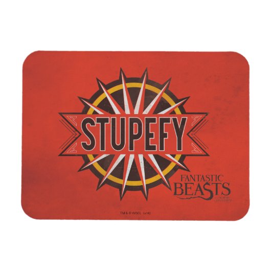 Red & Gold Stupefy Spell Graphic Magneet (Horizontaal)