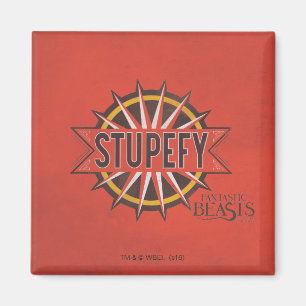 Red & Gold Stupefy Spell Graphic Magneet