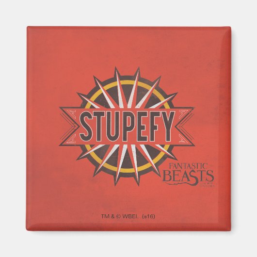 Red & Gold Stupefy Spell Graphic Magneet (Voorkant)