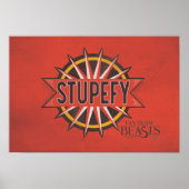 Red & Gold Stupefy Spell Graphic Poster (Voorkant)