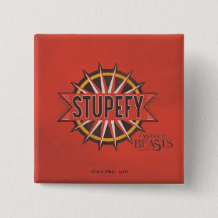 Red & Gold Stupefy Spell Graphic Vierkante Button 5,1 Cm
