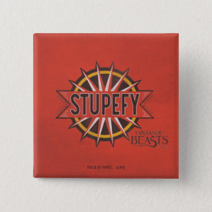 Red & Gold Stupefy Spell Graphic Vierkante Button 5,1 Cm