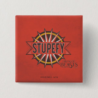 Red & Gold Stupefy Spell Graphic Vierkante Button 5,1 Cm