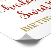 Red Gold Sweet 16 Verjaardag Custom 8.5x11 Poster (Hoek)