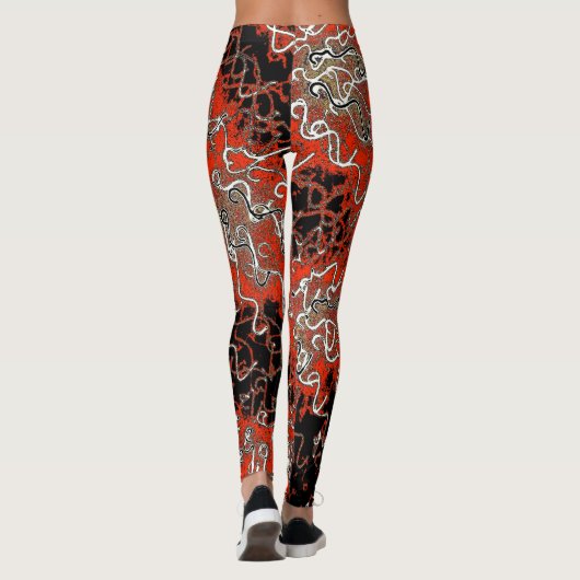 Red Gold Swirl Leggings (Achterkant)