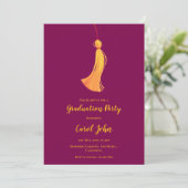 Red Gold Tassel Schattigee foto 2025 Afstudeerfees Kaart (Staand voorkant)