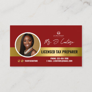 Red & Gold Tax Preparer Boekhouding Visitekaartje