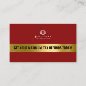 Red & Gold Tax Preparer Boekhouding Visitekaartje (Voorkant)