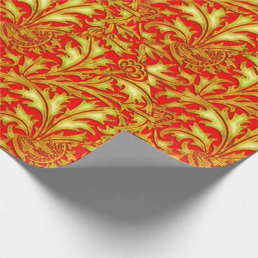 Red Gold Thistle Cadeaupapier (Hoek)