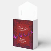 Red, Gold Tiara Butterfly Quinceanera Favor Box Bedankdoosjes (Geopend)