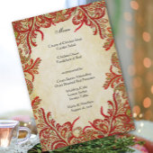 Red Gold Touch van Green Peacock Paisley Menu