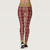 Red Gold Trendy Colorful Abstracte Leggings (Achterkant)