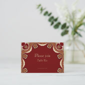 Red+Gold Tribal Royal Event Table Place Card Plaatskaartje (Staand voorkant)