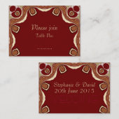 Red+Gold Tribal Royal Event Table Place Card Plaatskaartje (Voorkant / Achterkant)