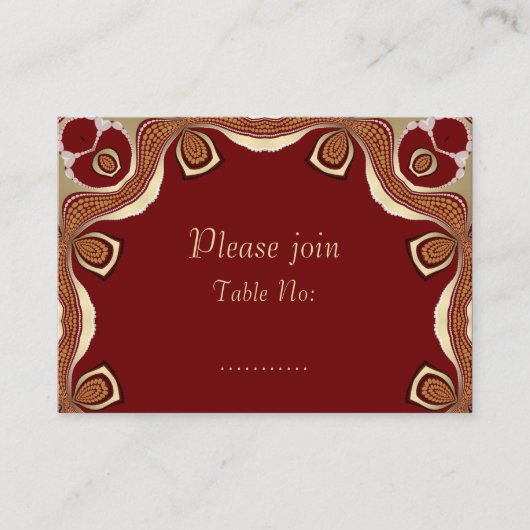 Red+Gold Tribal Royal Event Table Place Card Plaatskaartje (Voorkant)