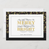 Red & Gold Typography Holiday Pattern-fotokaart Feestdagenkaart (Voorkant)