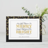Red & Gold Typography Holiday Pattern-fotokaart Feestdagenkaart (Staand voorkant)