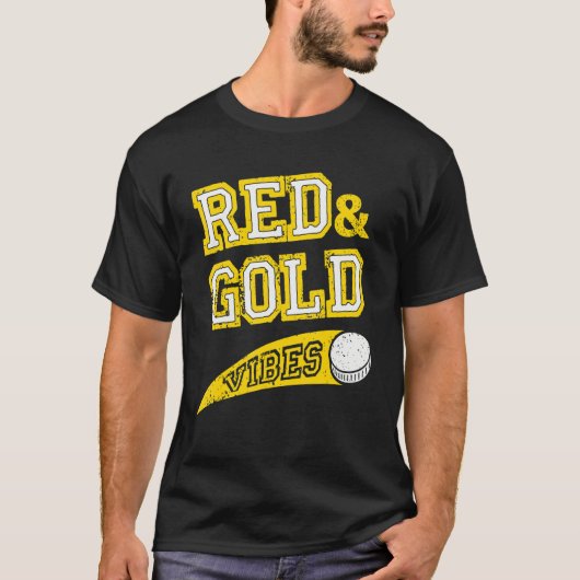 Red & Gold Vibes Hockey Team Fan_1 T-shirt (Voorkant)