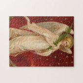 Red Gold Victoriaans kerstengel Legpuzzel (Horizontaal)