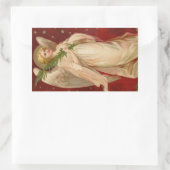 Red Gold Victoriaans kerstengel Rechthoekige Sticker (Tas)