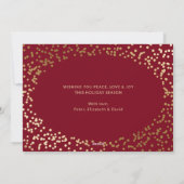 Red Gold Waterverf Holly-kerstkaarten Feestdagenkaart (Achterkant)