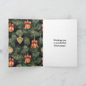 Red Gold Western Cowgirl Christmas  Kaart (Binnen)