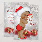 Red Gold White Baby shower Boy Ethnic Kaart (Voorkant / Achterkant)