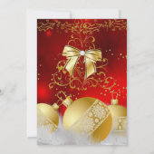 Red Gold White Bauble-kerstfeestdag Kaart (Achterkant)