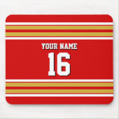 Red Gold White Team Jersey Muismat (Voorkant)