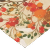 Red Gold Winter Birds Holly Berry Branches Tafelkleed (Gekanteld)