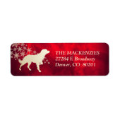 Red Gold Winter Brittany Return Address Etiket (Voorkant)