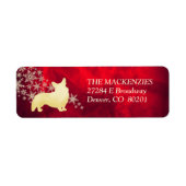 Red Gold Winter Corgi Dog Retouradres Etiket (Voorkant)