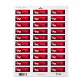 Red Gold Winter Dalmatian Return Address Etiket (Full Sheet)