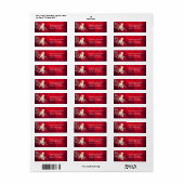 Red Gold Winter Fox Terrier Return Address Etiket (Full Sheet)