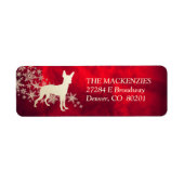 Red Gold Winter Terrier Return Address Etiket (Voorkant)